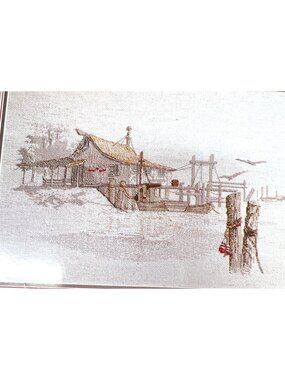 Misty Mooring Cross-Stitch Pattern By Mark Polomchak Leisure Arts Harbor Scene